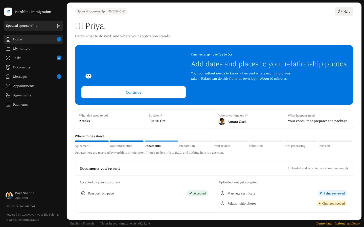 Client portal on a laptop