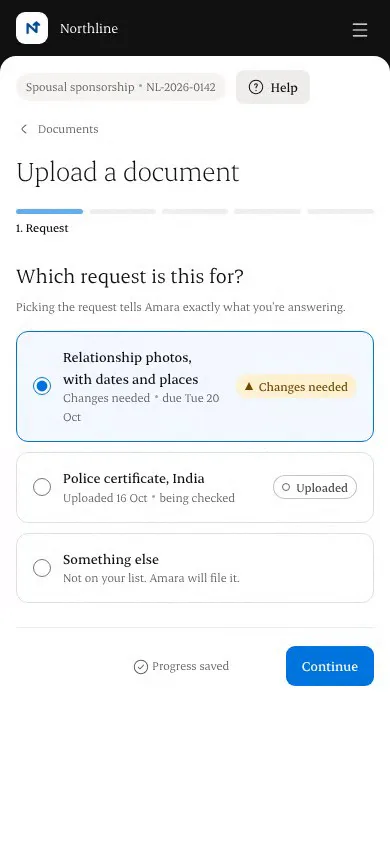 The client portal on a phone
