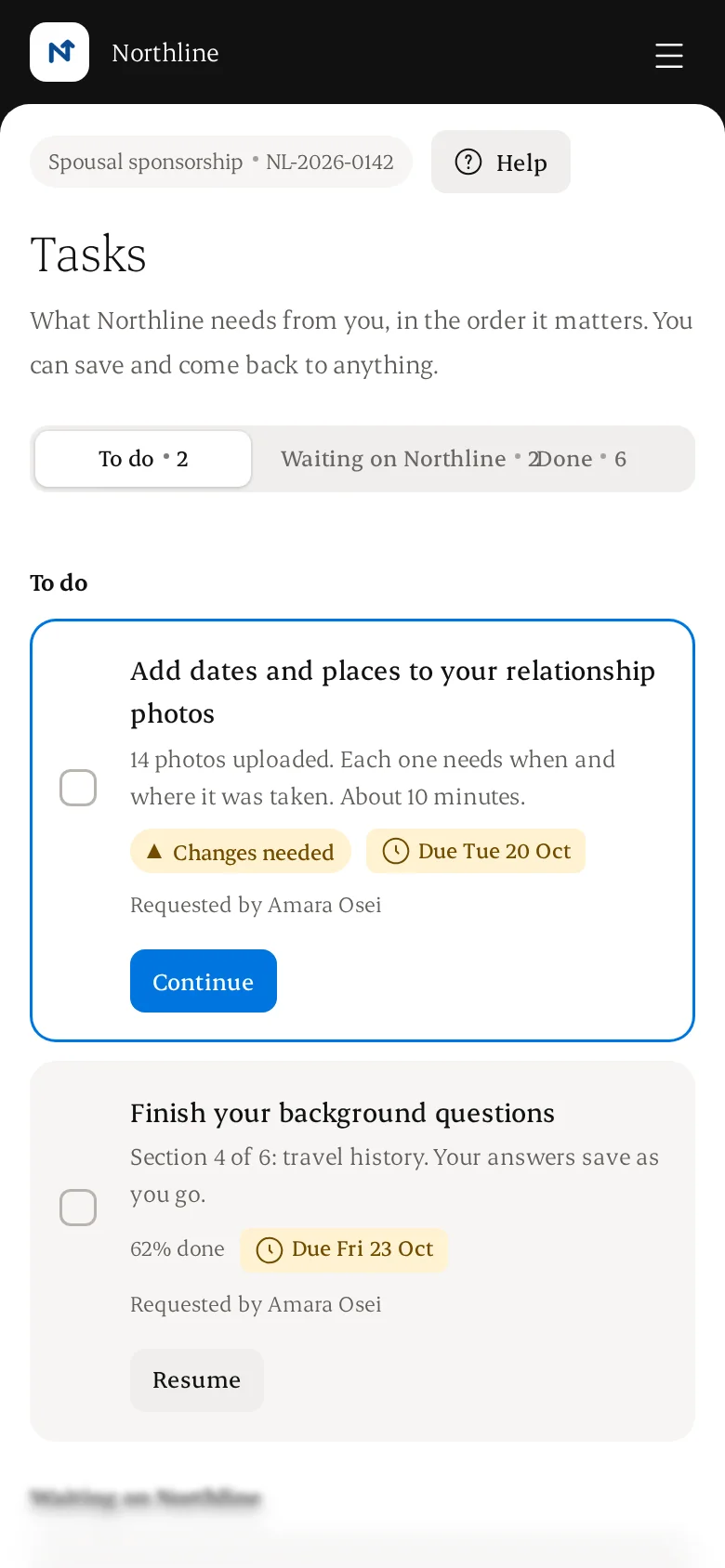 Client tasks