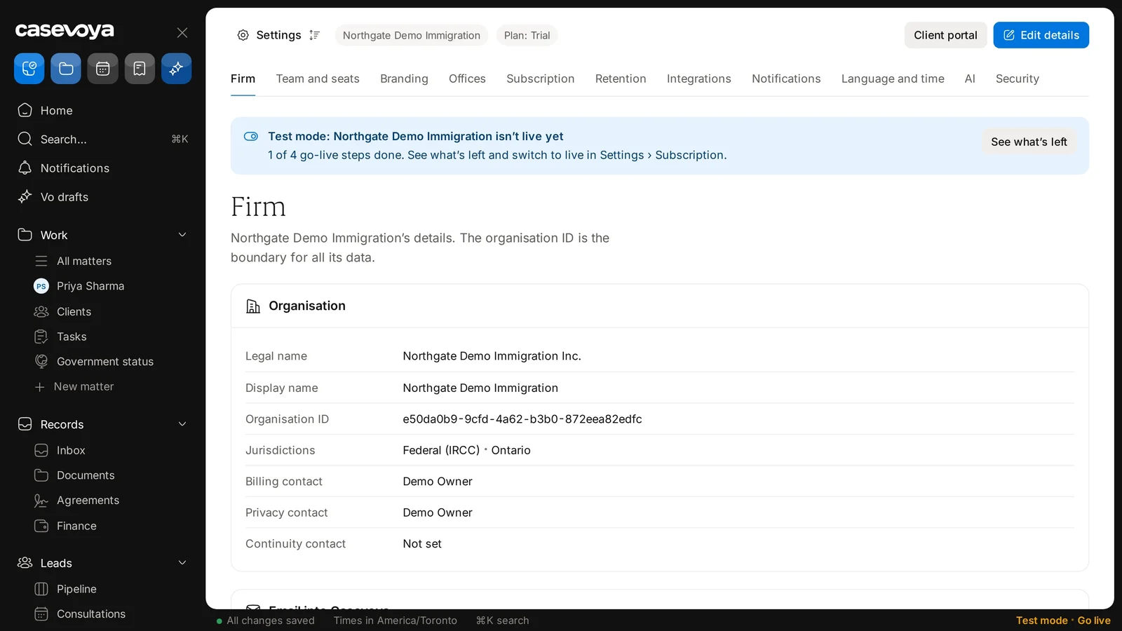Screen: Contacts